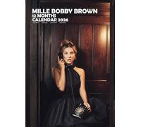 Calendrier 2026 Millie Bobby Brown, format A3, à spirales, en couleur, lot d'autocollants pour calendrier gratuit.