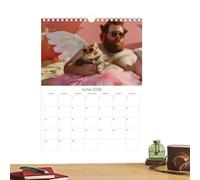 Calendrier 2026 motif chat - 12 mois - À suspendre au mur vertical avec disposition claire, outil de planification de la maison avec pages, organiseur mensuel, planificateur personnel pour
