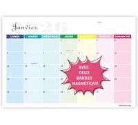 Calendrier 2026 Mural (18 Mois) Janvier 2026 à Juin 2027 Magnetique Frigo 31 x 21cm Familial Calendrier Planificateur Mensuel avec Jours Fériés pour Organiser