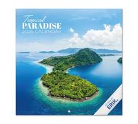 Grupo Erik - Calendrier Mural 2026 Paradis Tropicaux | Calendrier Mensuel 2026-30x60cm - De Janvier à Décembre