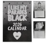 Calendrier 2026 noir I Like My Parades, 12 mois d'évolution Emo, pages d'intelligence émotionnelle, cadeau d'humour noir, décoration alternative pour la maison et le bureau (1pcs)