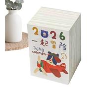 Calendrier 2026 - Objet décoratif , calendrier de table à déchirer pour 365 jours, pour la maison, le bureau, la chambre d'école, la crèche, le magasin