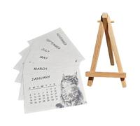 Calendrier 2026,Organisateur et Planificateur de Bureau Mignon avec une Base en Bois | Calendrier Pour Bureau Et Table Sur Pied - pour la Maison, l'École, la Salle de Classe, le Dortoir et le Studio
