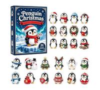 Calendrier 2026 Penguin Christmas Countdown, 2D Acrylic Penguin Decor | Calendrier Advent 24 jours pour enfants, collectionneurs, arbres, maison