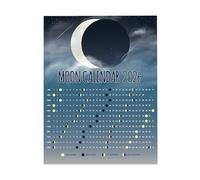 Calendrier 2026 Phases de la Lune 27,9 x 35,6 cm - Impression sans cadre - Cycle lunaire - Art mural - Astronomie céleste avec motif pleine et nouvelle lune pour la maison, le bureau ou l'étude