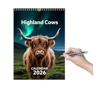 Calendrier 2026 | Planificateur 2026 animal mignon, calendrier mural annuel sur 12 mois | pour horaire de vacances, porche, salle de classe, salon, dortoir, bureau, femmes et hommes