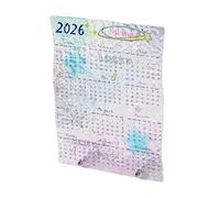Calendrier 2026 - Planificateur artistique en acrylique transparent, calendrier familial de 12 mois, planification de chambre à domicile, école, dortoir, planification d'étude, planification
