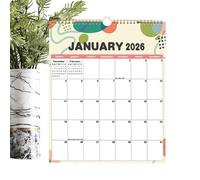 Calendrier 2026 - Plannificateur Mensuel Mural 12 Mois,Agenda Quotidien Décoratif,Pour École Bureau Famille Enseignants Adultes Femmes Hommes Travail Études Préparation Repas
