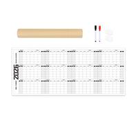 Calendrier 2026 pour afficher l ' année complète, 100 x 42 cm, calendrier effaçable, planificateur annuel pour projet de planification quotidienne