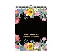 Calendrier 2026 pour femmes fatiguées - Calendrier mural 2026 Fu-ck It pour femmes fatiguées - Planificateur mensuel amusant - Reliure à à double fil - Calendrier en papier épais pour la