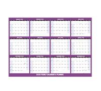 Calendrier 2026 résistant aux déchirures pour l'apprentissage des langues - Design mural moderne avec matériaux sûrs - Systèmes de suspension rapide - Calendrier quotidien pour la maison