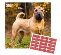 Calendrier 2026 Shar Pei | 16 mois, septembre 2025 à décembre 2026 | avec autocollants d'organisation gratuits