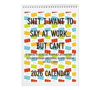 Calendrier 2026 Shit I Want to Say at Work but Can't 2026 - Calendrier mural ou de bureau amusant de 12 mois, affirmations sarcastiques sur le lieu de travail et cadeau amusant pour collègues ou