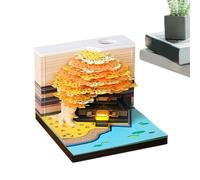 Calendrier 2027 3D Sculpture de bureau Notes adhésives 2027 avec éclairage LED et éclairage LED