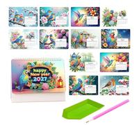 Calendrier 2027 à faire soi-même avec peinture de pierres précieuses, planification de rendez-vous, maison, bureau, école