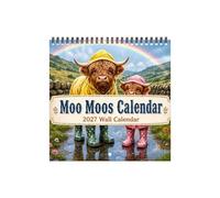 Calendrier 2027 Agenda Avec Imprimés Vache Drôles Et Grande Grille De Dates