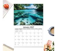 Calendrier 2027 Agenda Mensuel De Bureau En Janvier À Décembre | Calendrier Agenda Annuel Pour Bureau École Maison Lecture Étude Tâche Exercice Sport Vacances Fête Anniversaire Plage
