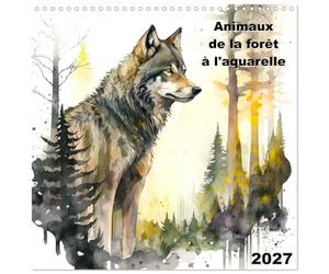 Calendrier 2027 · Animaux de la forêt à l'aquarelle | Plongez dans l'univers de la forêt sauvage avec ces magnifiques portraits… · 30 × 30 cm carré · CALVENDO Calendrier mural
