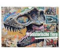 Calendrier 2027 · Animaux préhistoriques | Espèces animales disparues dans un style graffiti sympa · générées par IA · DIN A4 paysage · CALVENDO Calendrier mural