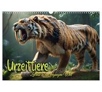 Calendrier 2027 · Animaux préhistoriques - Un voyage dans le temps vers un | monde révolu · Des images spectaculaires d'espèces animales disparues à travers… · DIN A3 paysage · CALVENDO Calendrier mural