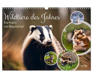 Calendrier 2027 · Animaux sauvages de l'année | Animaux sélectionnés par NaBu entre 2003 et 2025, avec leur fiche descriptive · DIN A3 paysage · CALVENDO Calendrier mural