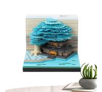 Calendrier 2027 avec sculptures 3D - Pages détachables - Lumière LED | Motif maison sur l'arbre, 260 pages, couverture anti-poussière en acrylique, piles non incluses, pour suivre le scri