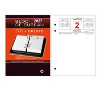 Calendrier 2027 Bloc Éphéméride de Bureau - Date à Droite - RdV à Gauche
