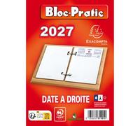 Calendrier 2027 Bloc Éphéméride de Bureau - RdV à Gauche - Date à Droite