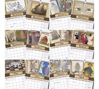 Calendrier 2027 - Calendrier mural 2027 - Photos médiévales amusantes - Calendrier mural 2027 - 12 calendriers muraux mensuels - Cadeaux grossiers pour anniversaires, chaussettes de Noël secrètes