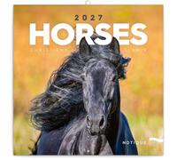 Calendrier 2027 Chevaux Cheval - format 30x60cm ouvert (ps) + offert un agenda de poche