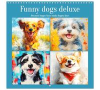 Calendrier 2027 · Chiens drôles de luxe. Parce que les visages heureux font | les jours heureux · Des moments magiques remplis de visages de chiens… · 30 × 30 cm carré · CALVENDO Calendrier mural