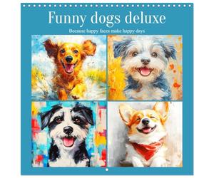 Calendrier 2027 · Chiens drôles de luxe. Parce que les visages heureux font | les jours heureux · Des moments magiques remplis de visages de chiens… · 30 × 30 cm carré · CALVENDO Calendrier mural