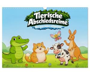 Calendrier 2027 · Comptines d'adieu sur le thème des animaux | À plus tard, alligator · 12 animaux rigolos et des comptines d'adieu en anglais… · DIN A3 paysage · CALVENDO Calendrier mural