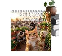Calendrier 2027 en forme de chat sur 12 mois avec à spirales | Calendrier de bureau en forme de chat pour planifier l'organisation de la planification décoration de la maison, du bureau