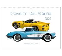 Calendrier 2027 · French Version · Corvette - L'icône américaine de 2027 | Corvette, la sportive ancestrale sous son meilleur jour · DIN A3 paysage · CALVENDO Calendrier mural
