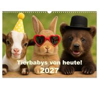 Calendrier 2027 · French Version · Le bébé animal du jour | Si les bébés animaux étaient des mois · DIN A3 paysage · CALVENDO Calendrier mural