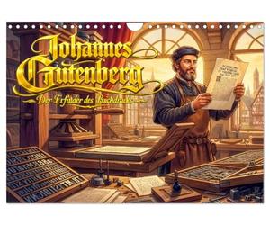 Calendrier 2027 · Johannes Gutenberg - L'inventeur de l'imprimerie | La vie de Gutenberg et les débuts de l'imprimerie moderne racontés à travers… · DIN A4 paysage · CALVENDO Calendrier mural