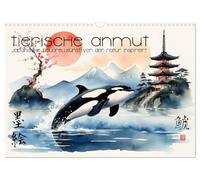 Calendrier 2027 · La grâce animale - l'aquarelle japonaise inspirée par la | nature · Représentations méditatives d'animaux, inspirées des techniques… · DIN A3 paysage · CALVENDO Calendrier mural