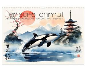 Calendrier 2027 · La grâce animale - l'aquarelle japonaise inspirée par la | nature · Représentations méditatives d'animaux, inspirées des techniques… · DIN A3 paysage · CALVENDO Calendrier mural