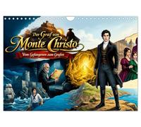 Calendrier 2027 · Le Comte de Monte-Cristo - De prisonnier à comte | Edmond Dantès est trahi, découvre un trésor caché et revient sous le nom de… · DIN A4 paysage · CALVENDO Calendrier mural