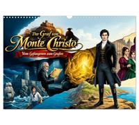 Calendrier 2027 · Le Comte de Monte-Cristo - De prisonnier à comte | Edmond Dantès est trahi, découvre un trésor caché et revient sous le nom de… · DIN A3 paysage · CALVENDO Calendrier mural