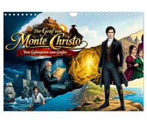 Calendrier 2027 · Le Comte de Monte-Cristo - De prisonnier à comte | Edmond Dantès est trahi, découvre un trésor caché et revient sous le nom de… · DIN A4 paysage · CALVENDO Calendrier mural