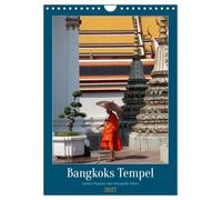 Calendrier 2027 · Les temples de Bangkok : pagodes dorées et robes jaune | safran · Les temples bouddhistes de la métropole thaïlandaise · DIN A4 portrait · CALVENDO Calendrier mural