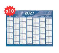 Calendrier 2027 - Lot de 10 Calendriers Banque - 27x21 cm - 18 Mois