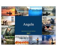 Calendrier 2027 · Pêche - Images accompagnées de citations sympas | La pêche, c'est mon moment · DIN A4 paysage · CALVENDO Calendrier mural