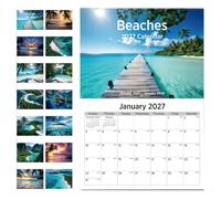 Calendrier 2027 Planificateur De Bureau Mensuel À Suspendre 12 Mois | Calendrier Mensuel Épais Pour Bureau École Maison Lecture Étude Tâche Exercice Sport Vacances Fête Anniversaire Plage