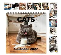 Calendrier 2027 Planificateur De Planning Avec Chats Mignons Et Drôles