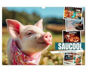 Calendrier 2027 · Saucool - Kein Bock auf langweilig | 12 saumäßig charmante Gründe zum Schmunzeln · DIN A3 paysage · CALVENDO Calendrier mural