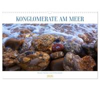 Calendrier 2027 · US Version · Agrégats de pierres colorées et de murs au | bord de la mer · Les conglomérats sont des amas consolidés de graviers ou de… · DIN A3 paysage · CALVENDO Calendrier mural
