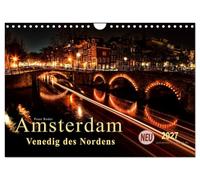 Calendrier 2027 · US Version · Amsterdam - la Venise du Nord | Amsterdam doit son surnom de « Venise du Nord » à son réseau unique de canaux · DIN A4 paysage · CALVENDO Calendrier mural